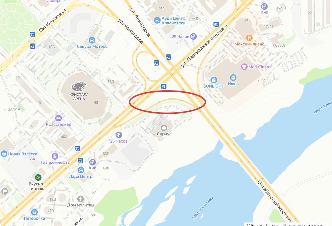 В Красноярске до 30 ноября ограничили скорость движения на улице Партизана Железняка