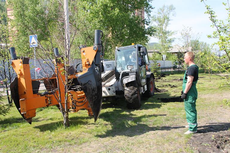 В Красноярске на проспекте Ульяновском высадят 3390 кустарников и деревьев
