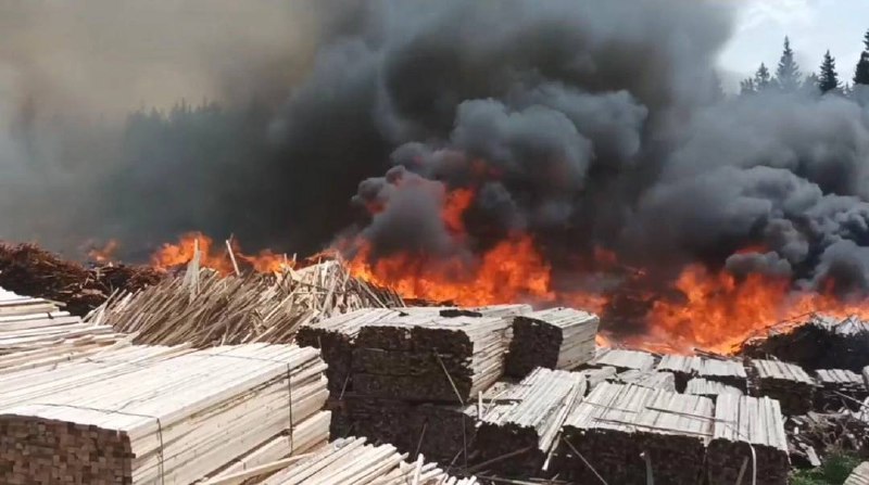 В Тасеевском районе причиной пожара на лесопилке мог стать поджог