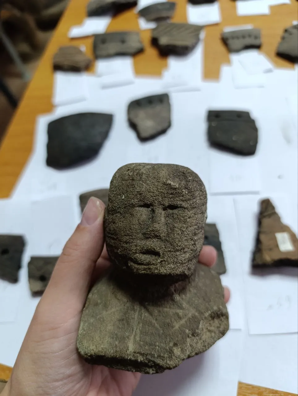 Красноярские учёные обнаружили скульптурное изображение головы человека