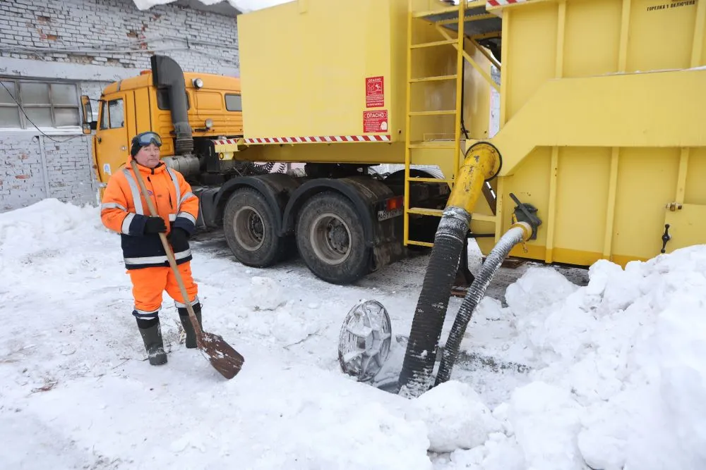 В Красноярске заработала снегоплавильная установка на Мичурина