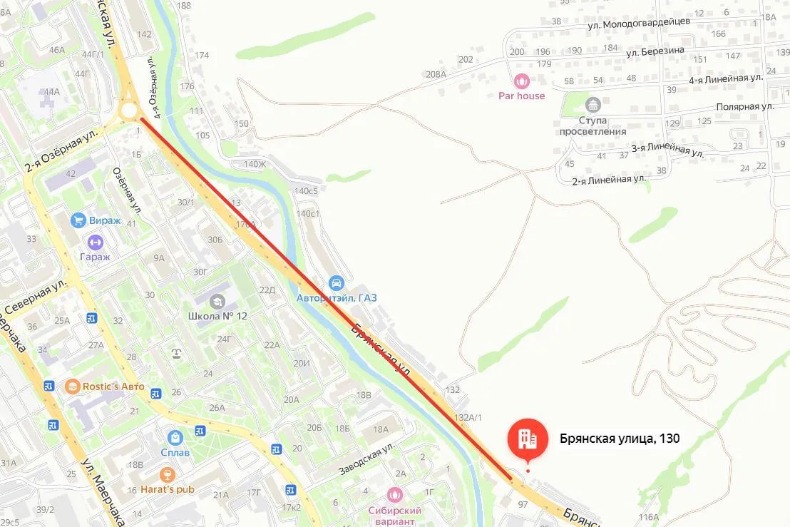 В Красноярске на улице Брянской с 1 апреля закроют несколько левых поворотов