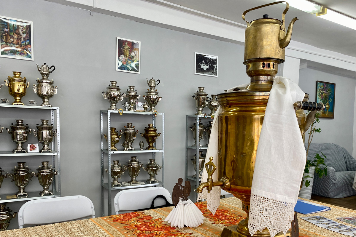 45-литровый тульский жаровой самовар 1961 года. Фото: мэрия Красноярска Музей самоваров, мэрия Красноярска