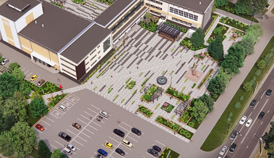 В мэрии показали, как будет выглядеть обновлённая площадь перед ГорДК