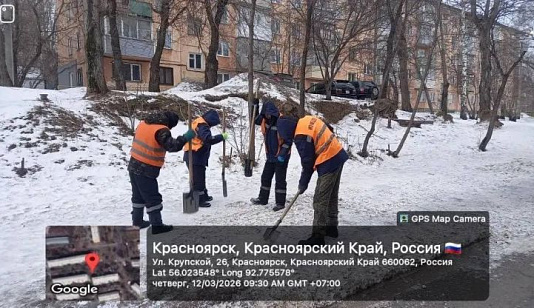 С гололедом на улицах Красноярска борются 176 рабочих