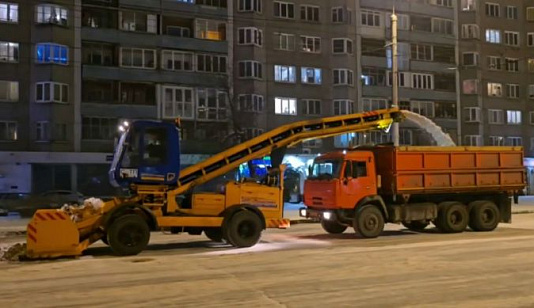 С начала зимы из Красноярска вывезли 168 тысяч кубов снега